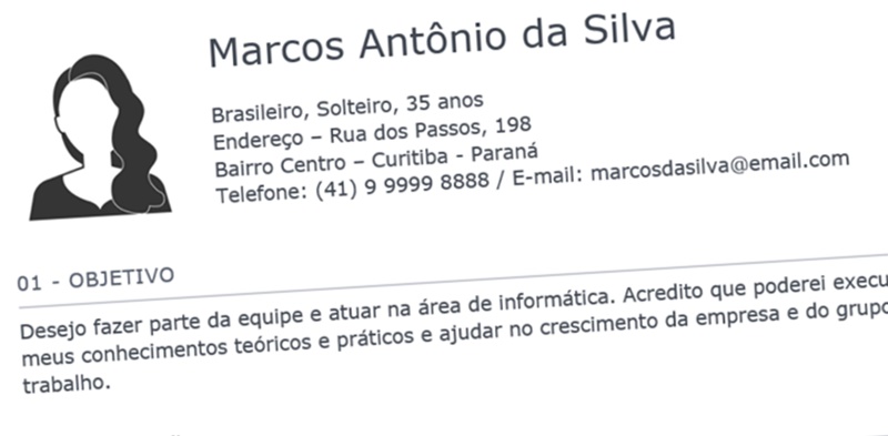 curriculo pronto word com foto 3x4 curriculo pronto word com foto